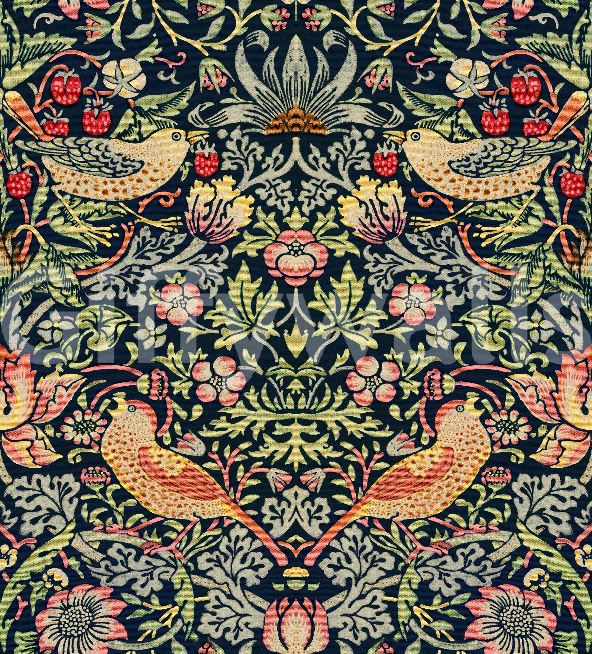 The wallpaper has a smooth, non-reflective matte finish.

