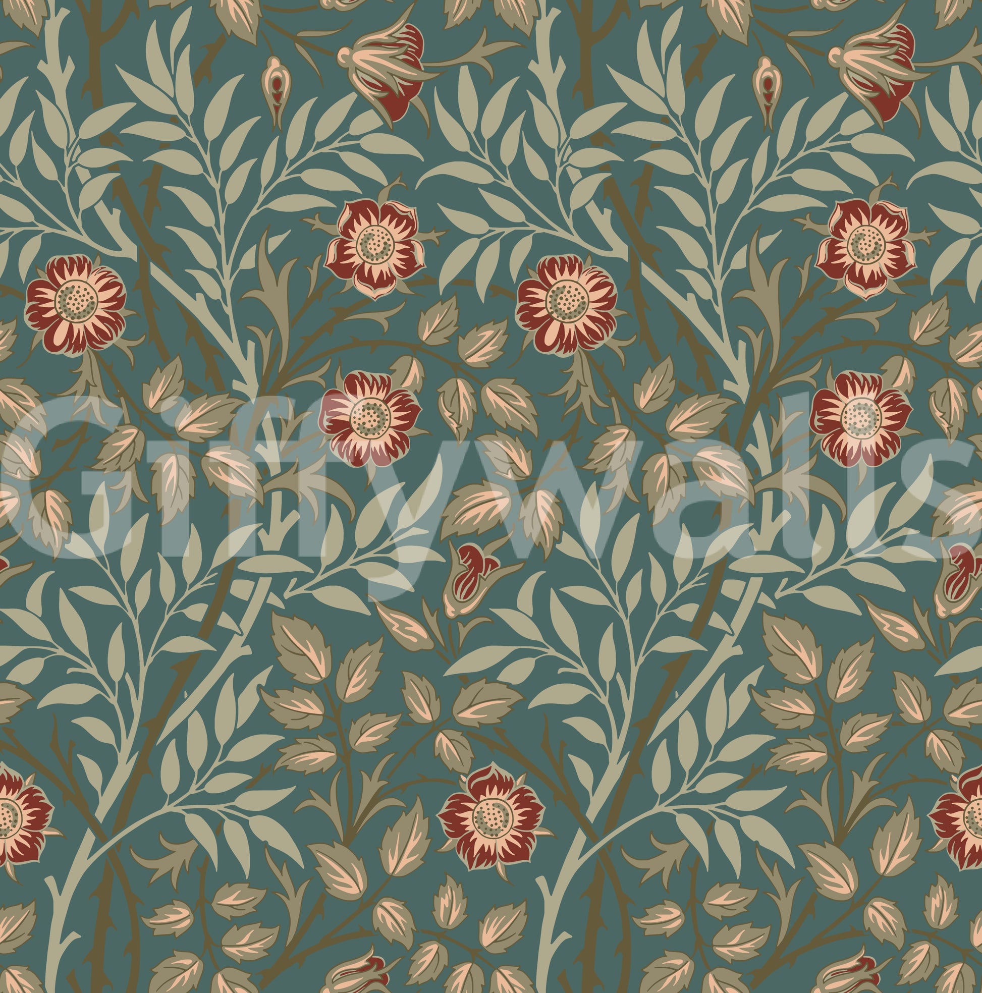 The wallpaper has a smooth, non-reflective matte finish.

