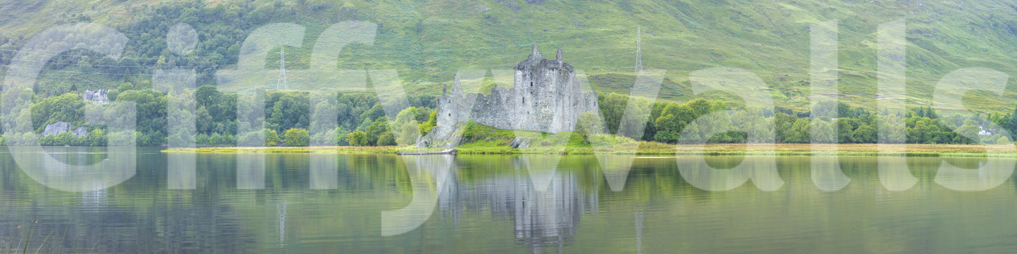 The wallpaper features a subtle, tranquil pattern.

