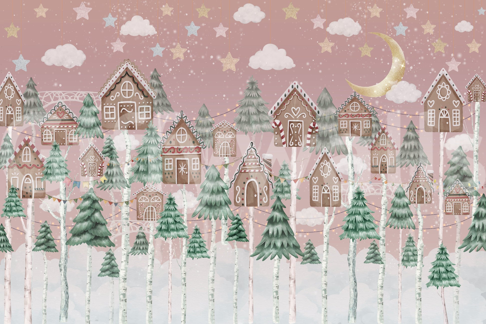 The view shows a serene, fantasy village scene.

