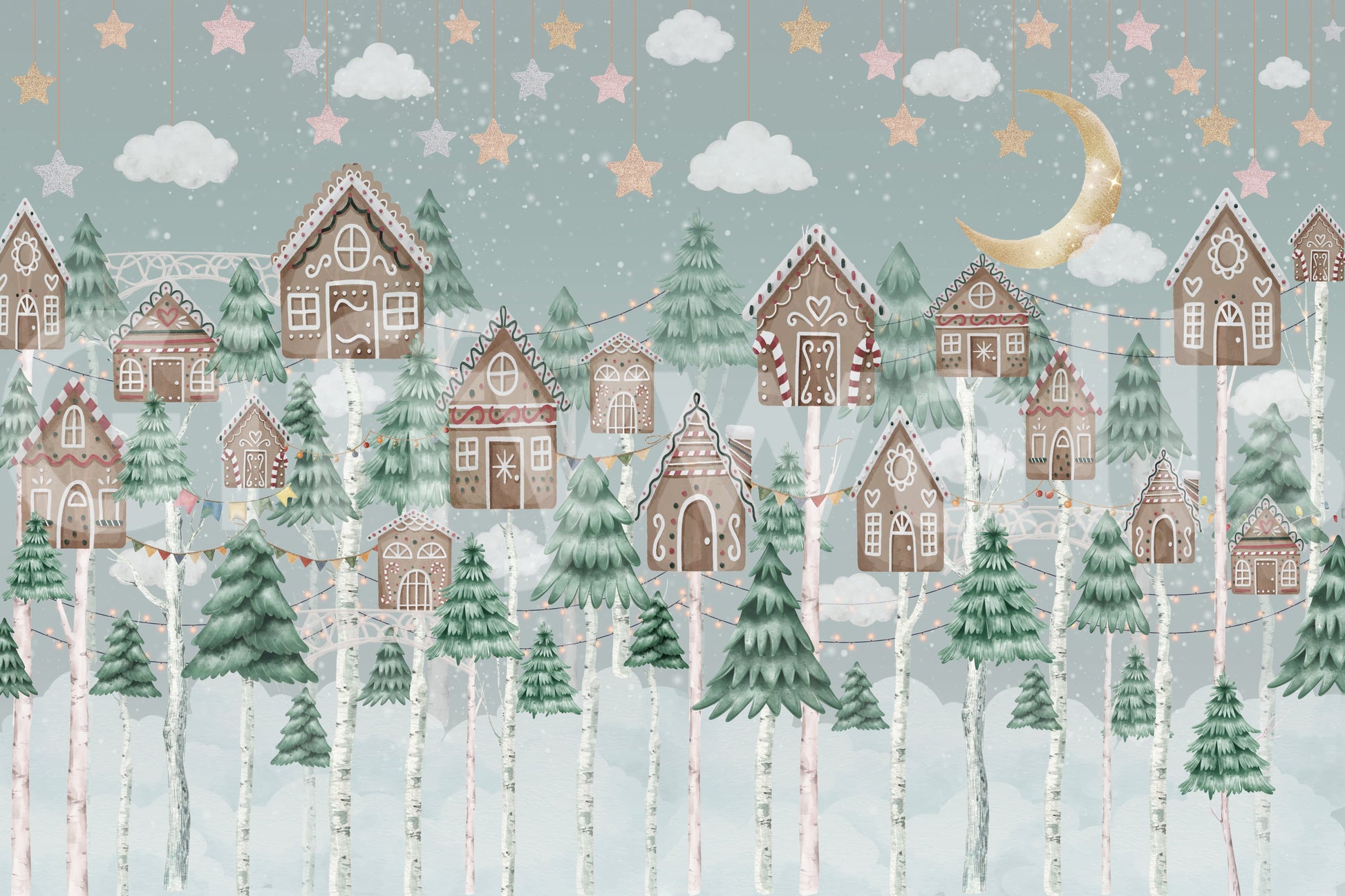 The view shows a serene, detailed village scene.