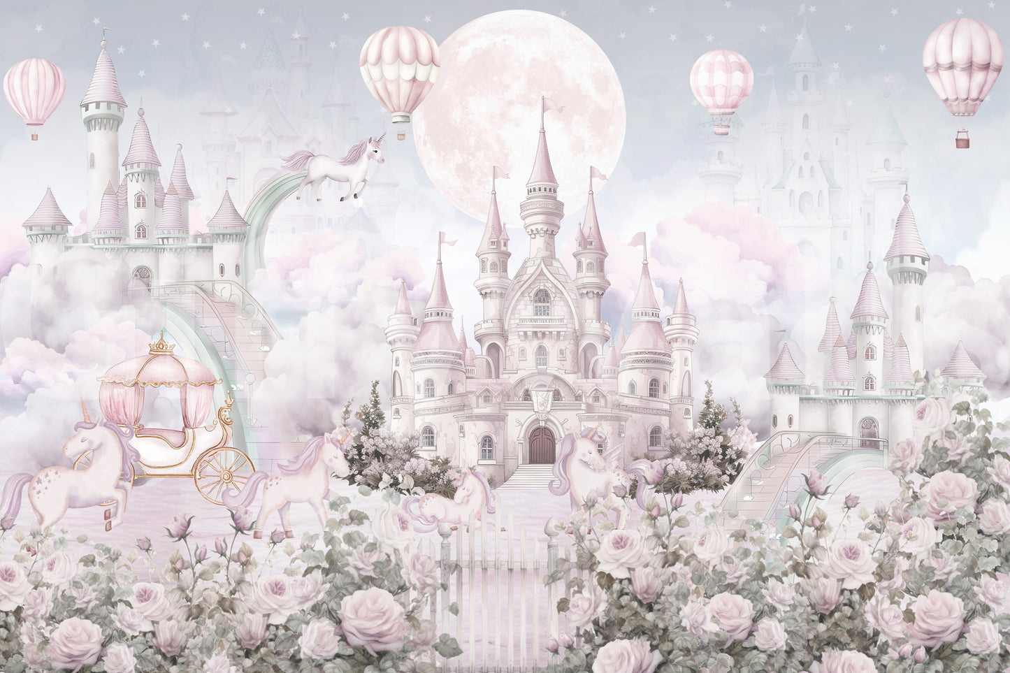 The style is a soft-focus illustration or a painterly design.

