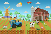 The view shows the cartoon farm fun in a gentle, welcoming way.