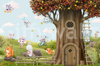 The view shows the animals in a gentle, welcoming way.