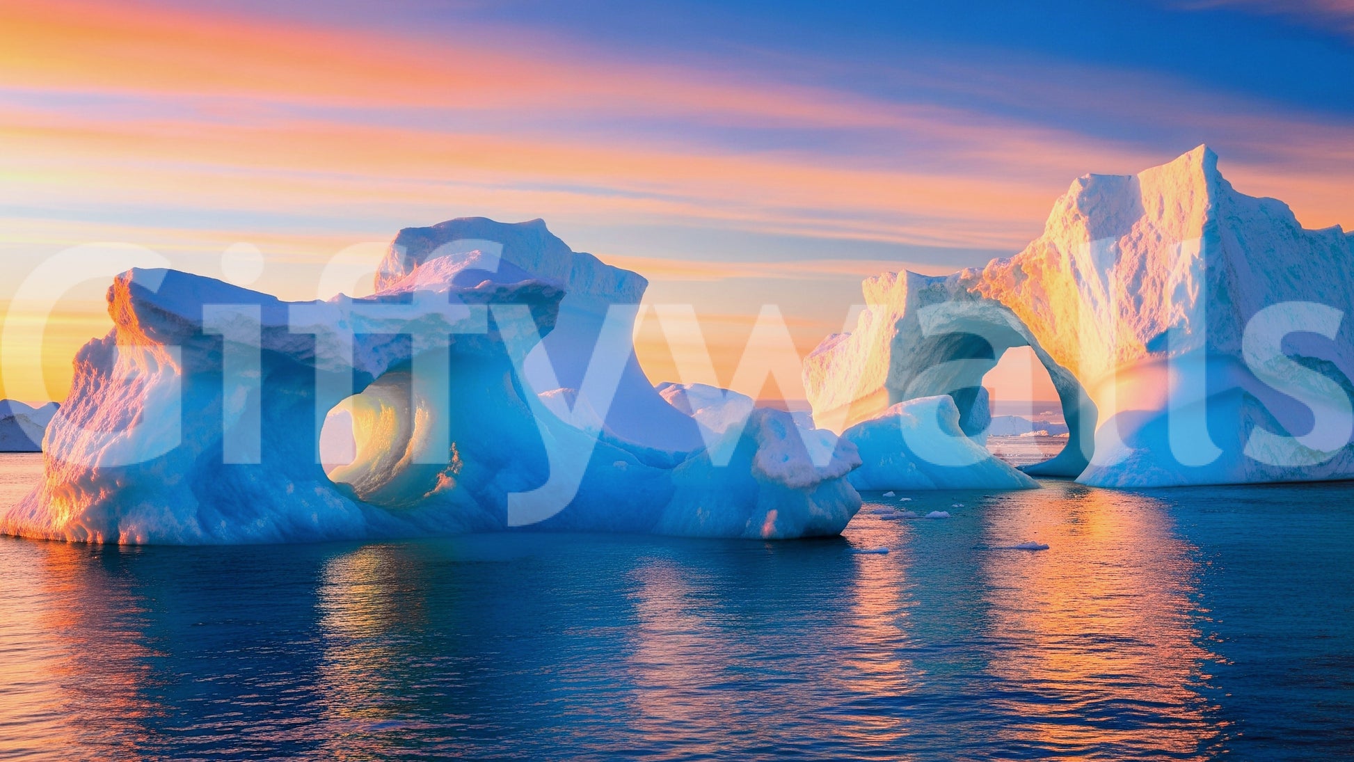 Arctic dawn, peaceful and calm

