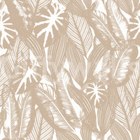 Neutral leaf pattern wallcovering

