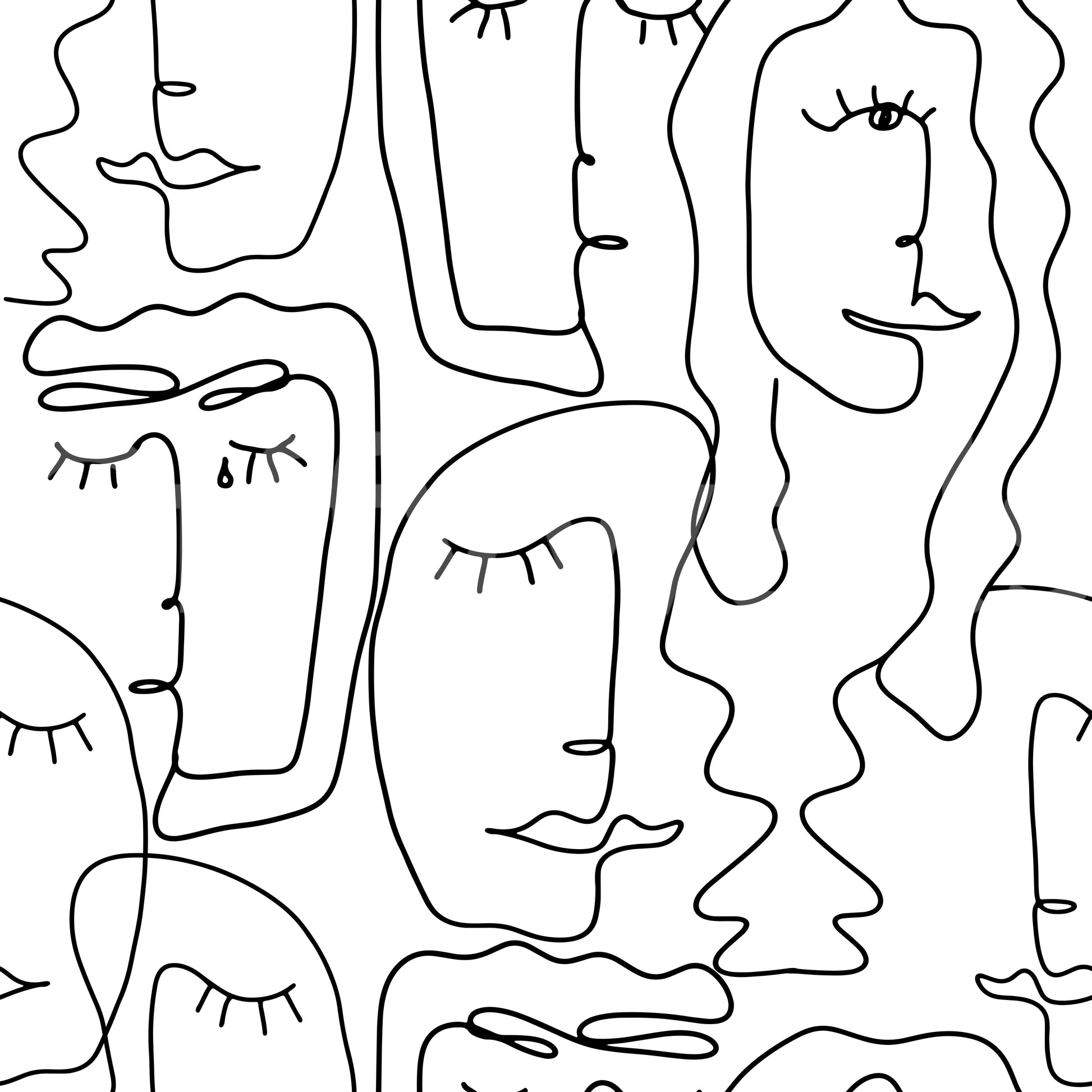 Unique wallpaper with face designs