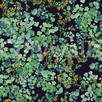 A seamless pattern of leaves on a wall

