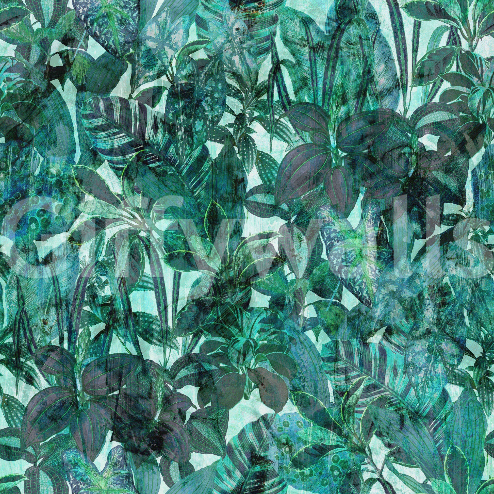 A seamless green pattern on a wall

