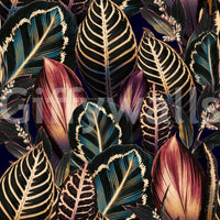 A seamless pattern of leaves on a wall

