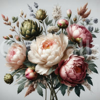 A vintage floral decor with a moody feel.