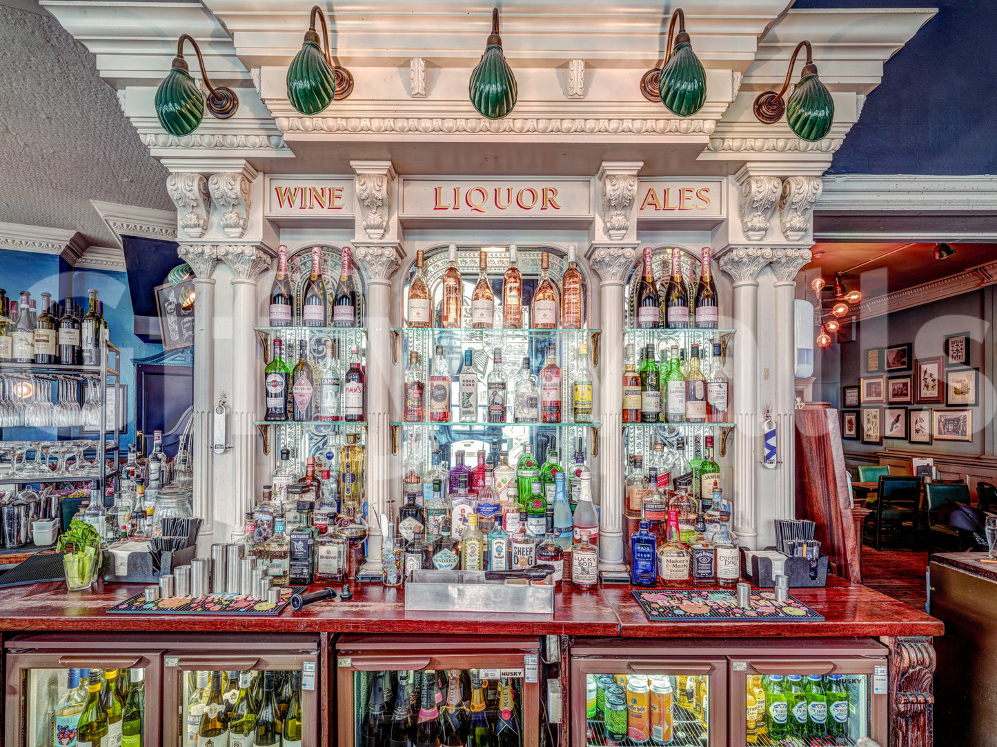 Fine Spirits Elegant upscale bar backdrop wallpaper