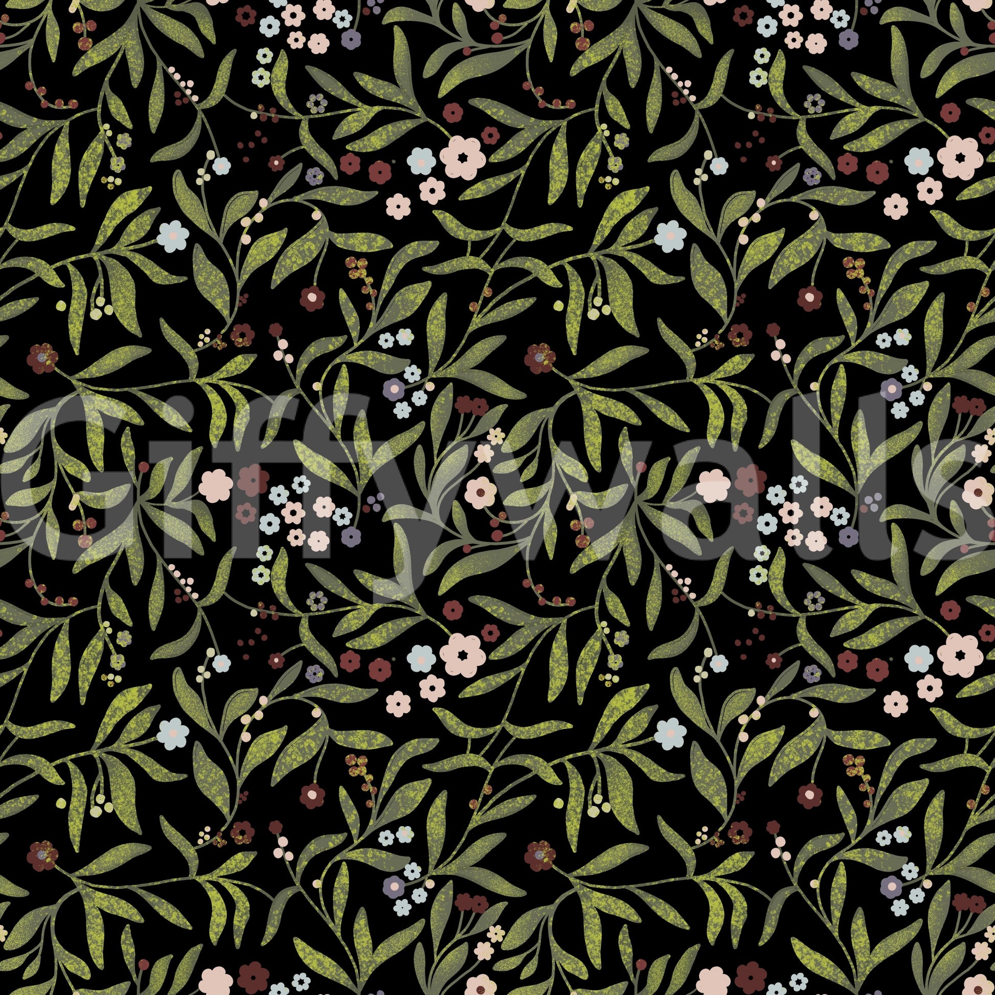 A high-quality serene botanical wall mural for walls.

