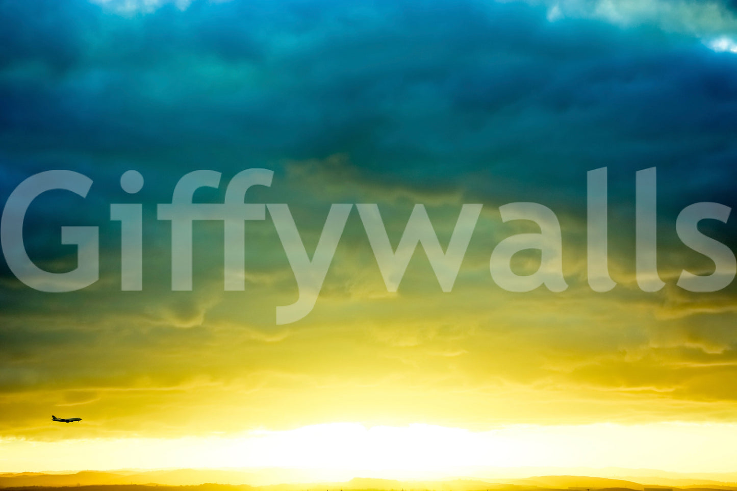 A high-quality serene dawn wall mural for walls.

