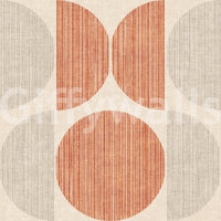 A high-quality orange geometric wall mural for walls.

