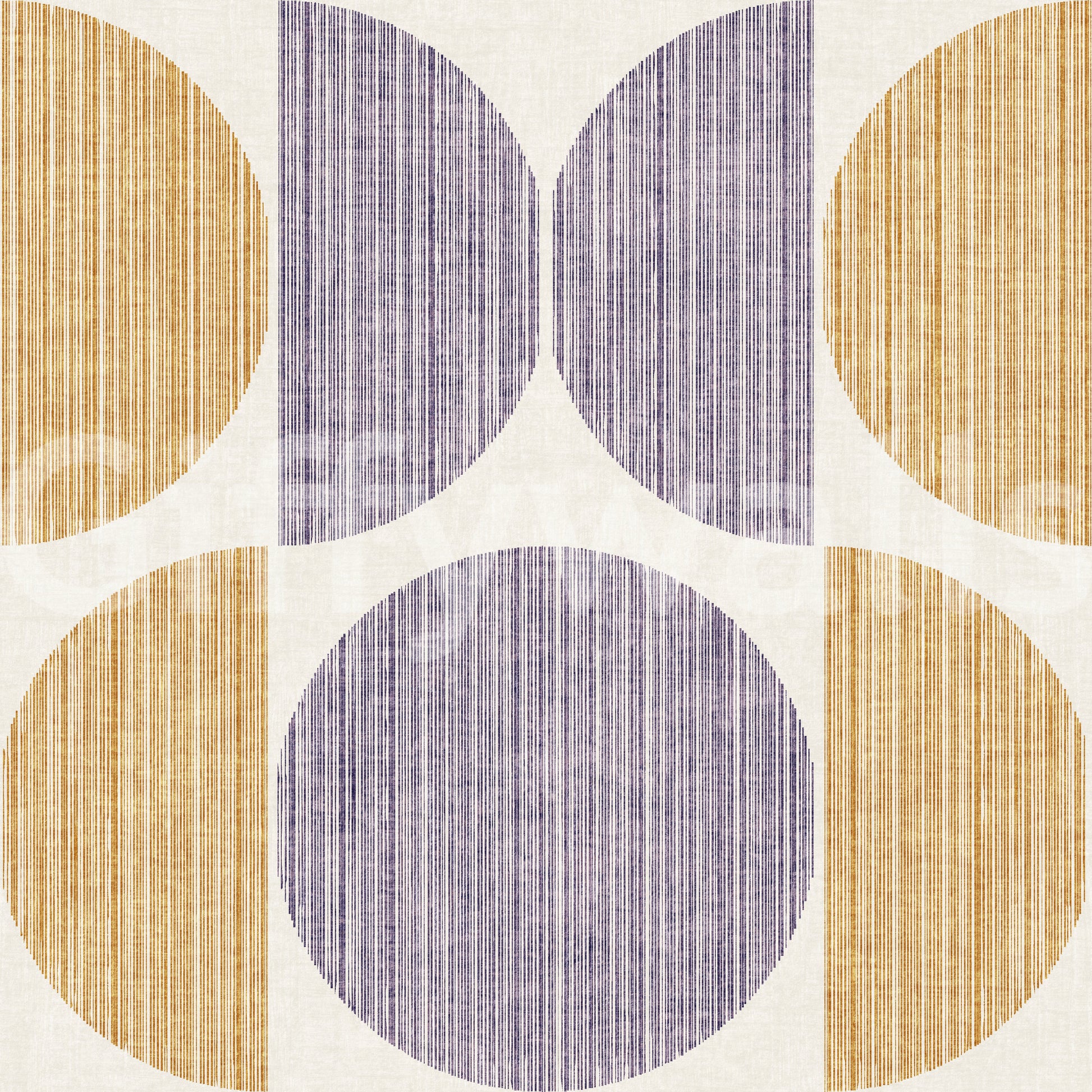 A high-quality yellow purple circle wall mural for walls.

