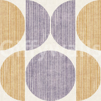 A high-quality yellow purple circle wall mural for walls.

