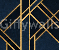A high-quality navy and gold wall mural for walls.

