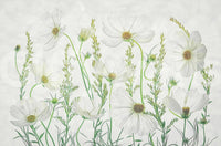 A calming floral design wallpaper mural that defines a space.

