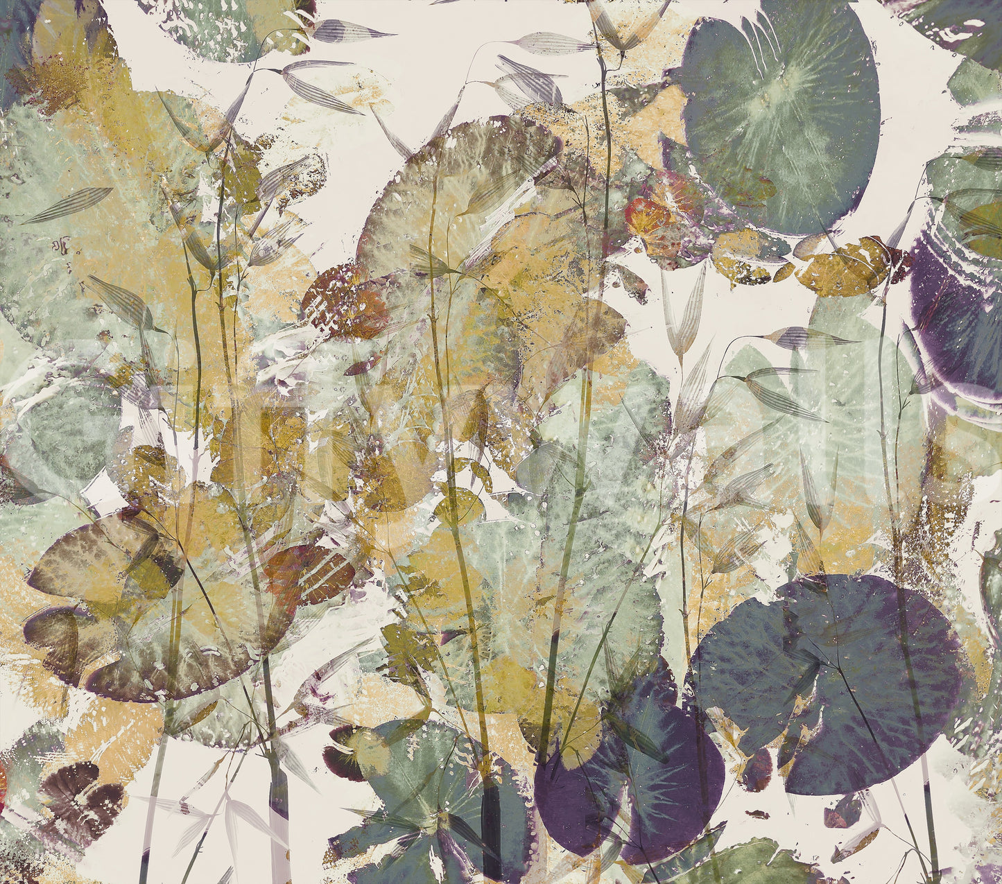 A high-quality serene leaf wall mural for walls.

