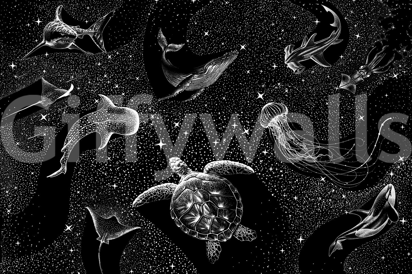 A high-quality serene galaxy wall mural for walls.