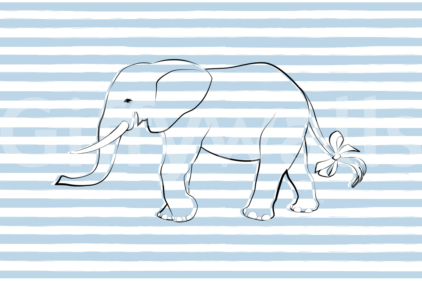 Elephant with a Bow Wall Mural -2643123