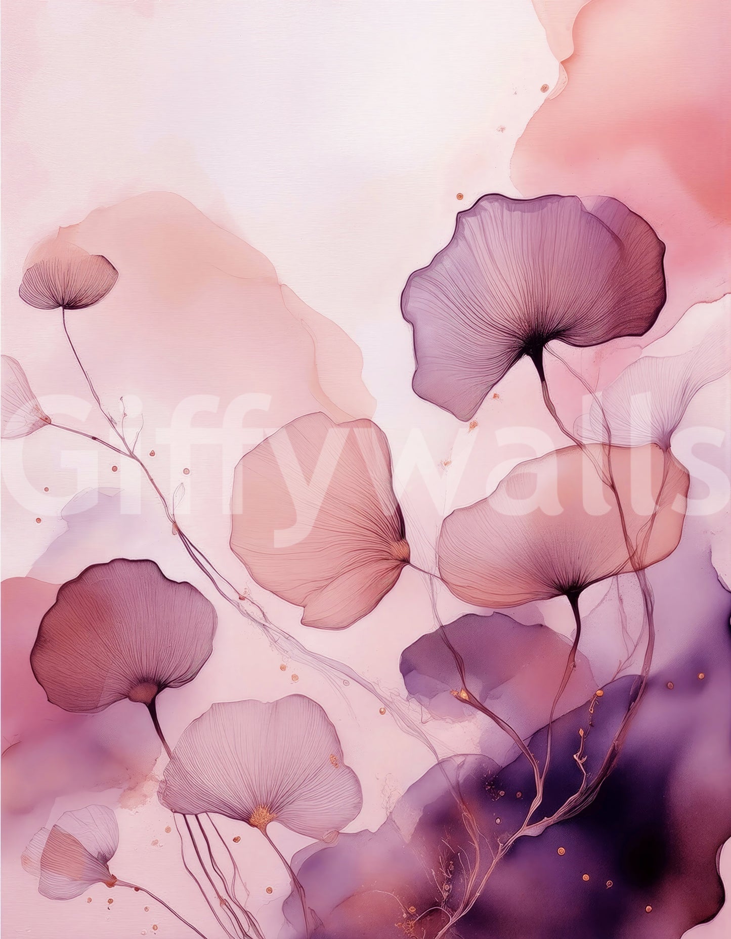 Gentle Petal Whispers design mural bringing soft, feminine charm and peaceful beauty to interiors.