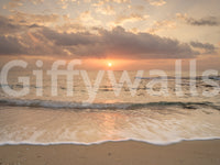 Exquisite coastal design, Gilded Shores photographic mural wallpaper for walls.