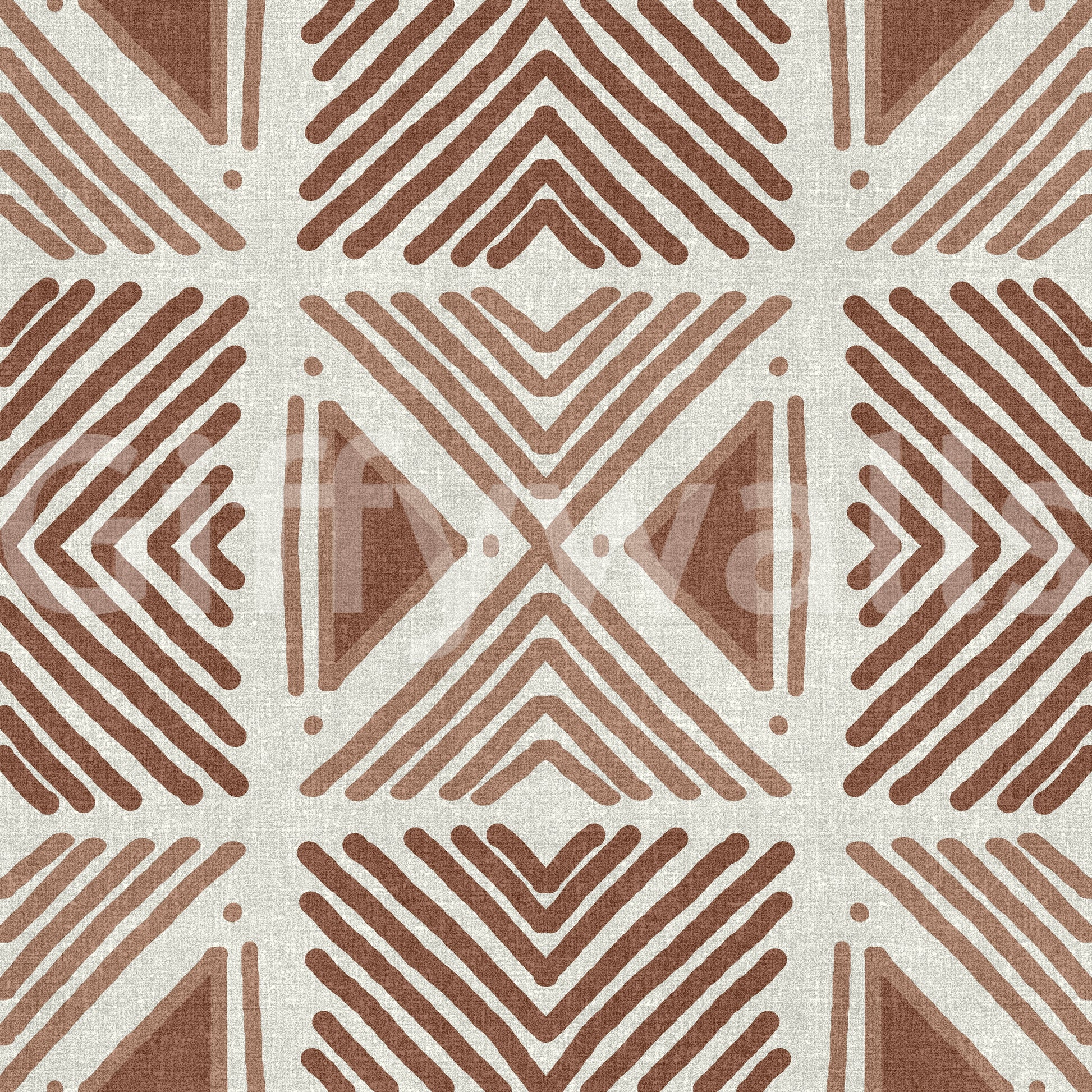 Tribal Cappuccino Motif Southwestern diamond textured wallpaper.