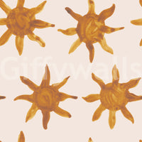 Warm abstract brushstrokes reminiscent of sunlight and summer skies.