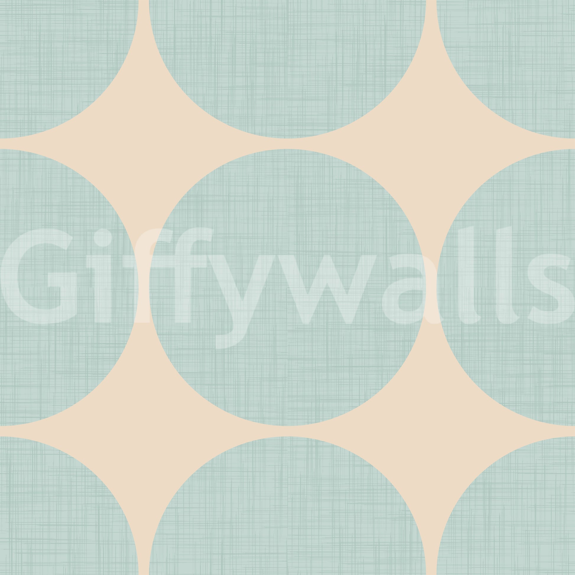 Graphic wallpaper design showcasing large aqua spheres in a structured grid layout