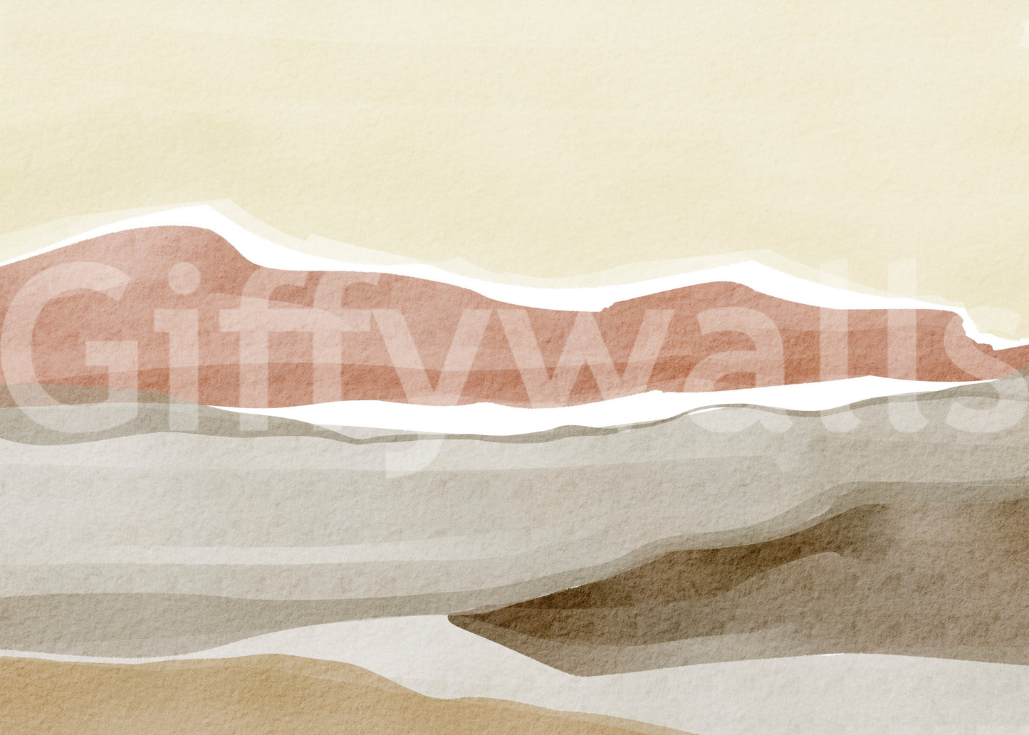 Muted Desert Vista print showcasing peaceful sandy environment on premium wall covering.