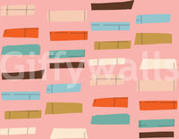 Colorful abstract motif; perfect mural wallpaper for creating a bold statement.