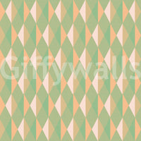 Mint & Peach Triangles pastel geometric pattern surface.