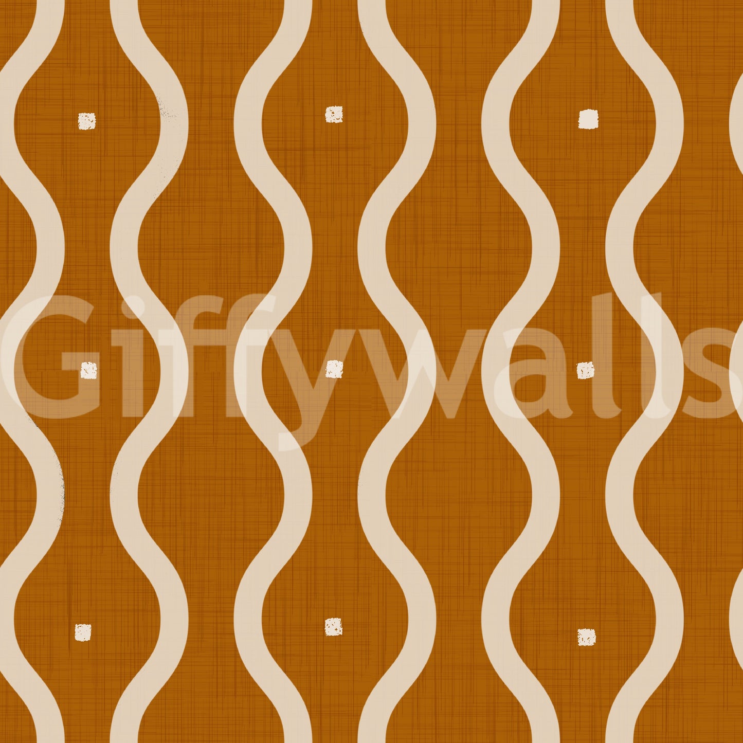 Abstract flowing lines wall mural, spice color palette, geometric curves.