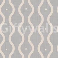 Designer wallpaper for walls, classic ogee waves, simple luxury.