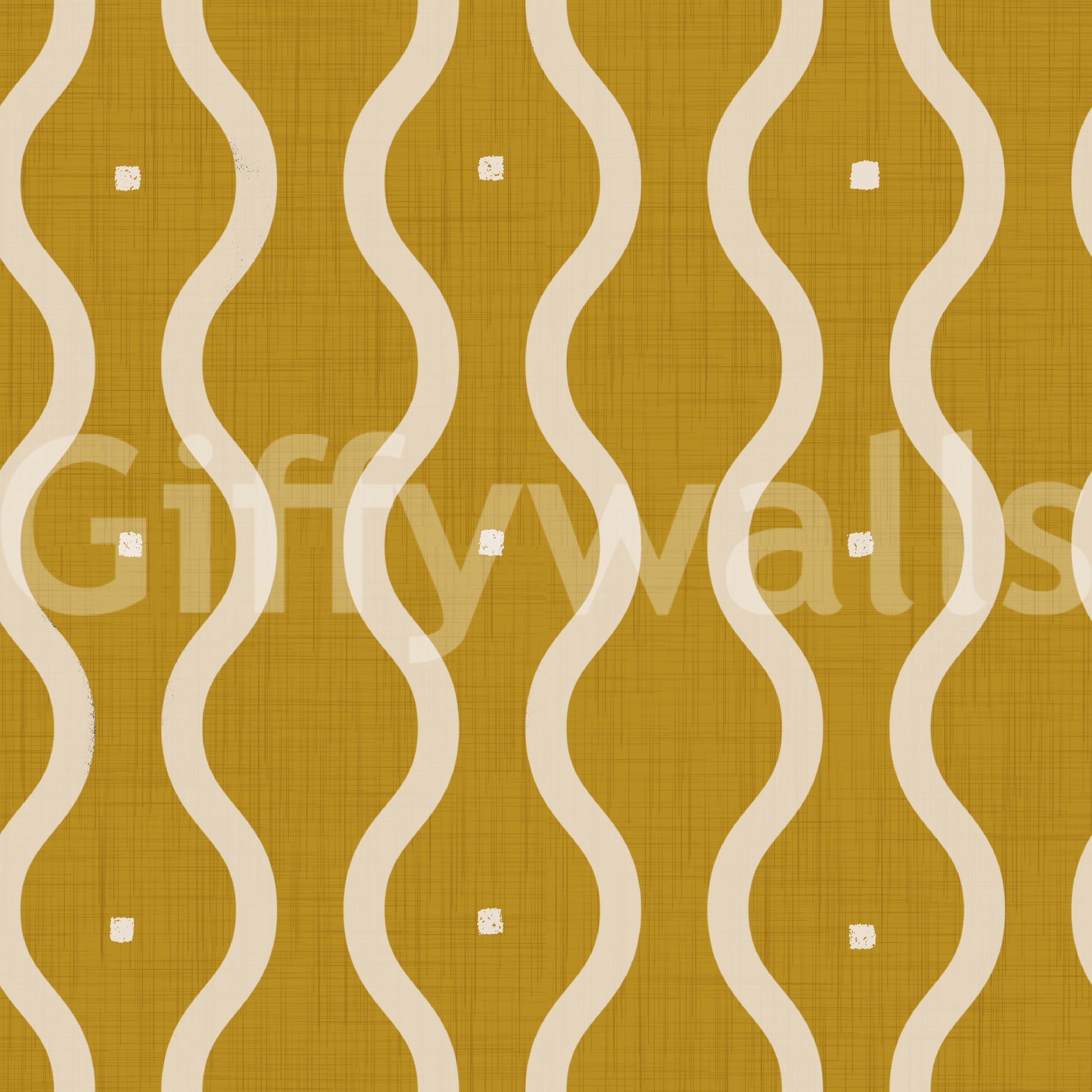 Sunny vertical waves wallpaper, subtle specks, energetic interior focus.