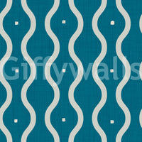 Fresh Retro Waves Teal wallpaper sophisticated rhythm.