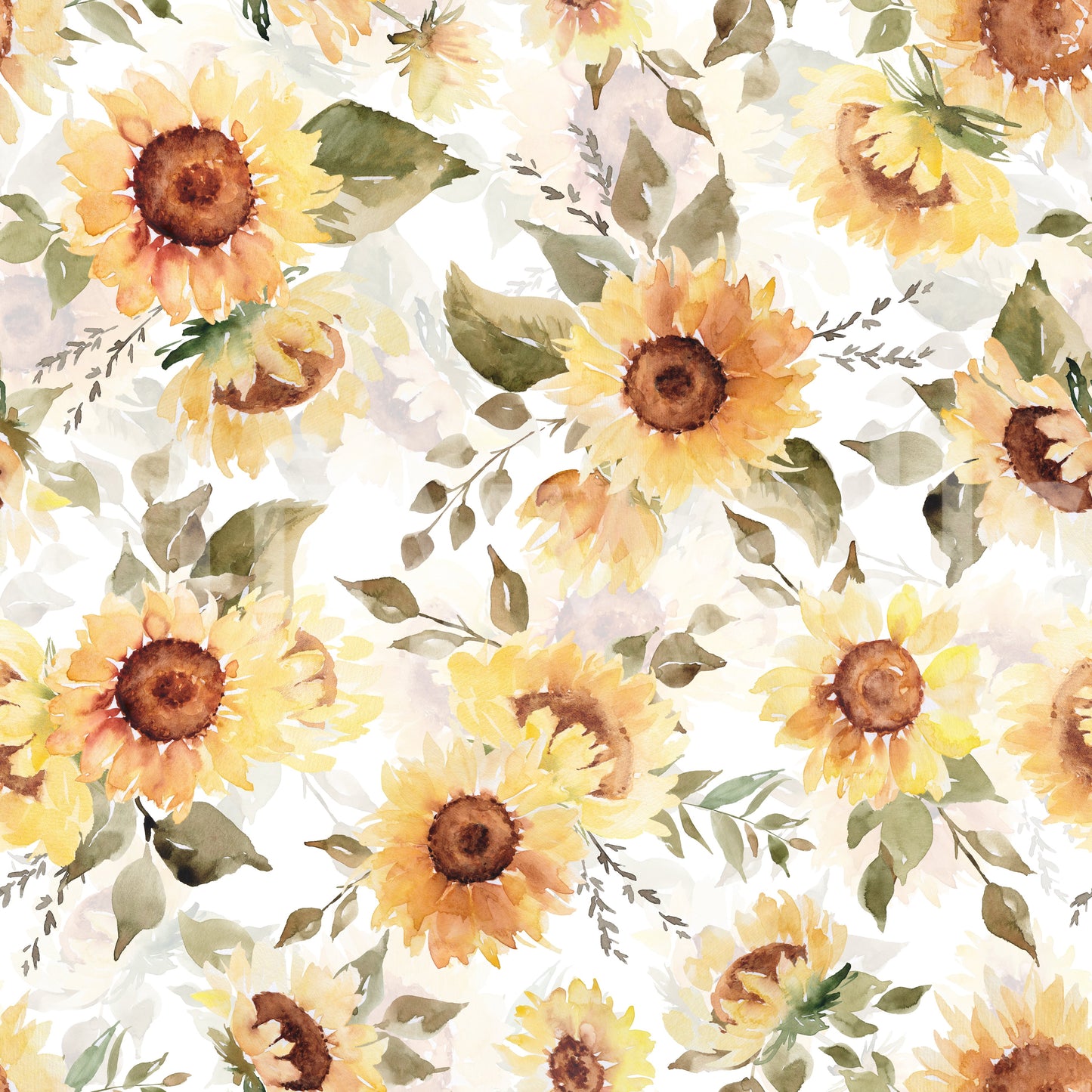 Sunny Watercolor Sunflowers Wallpaper⁠