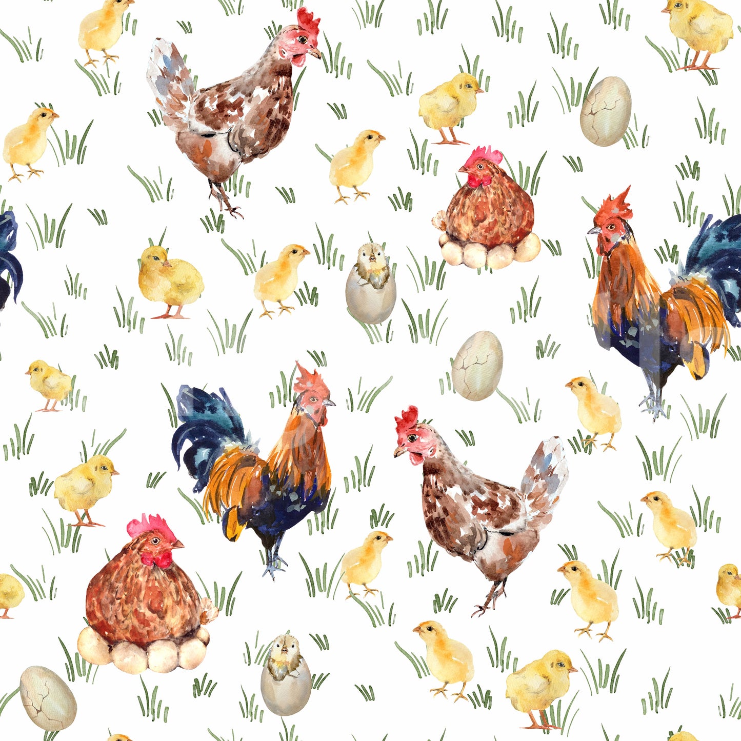 Watercolor Chicken Coop Wallpaper⁠