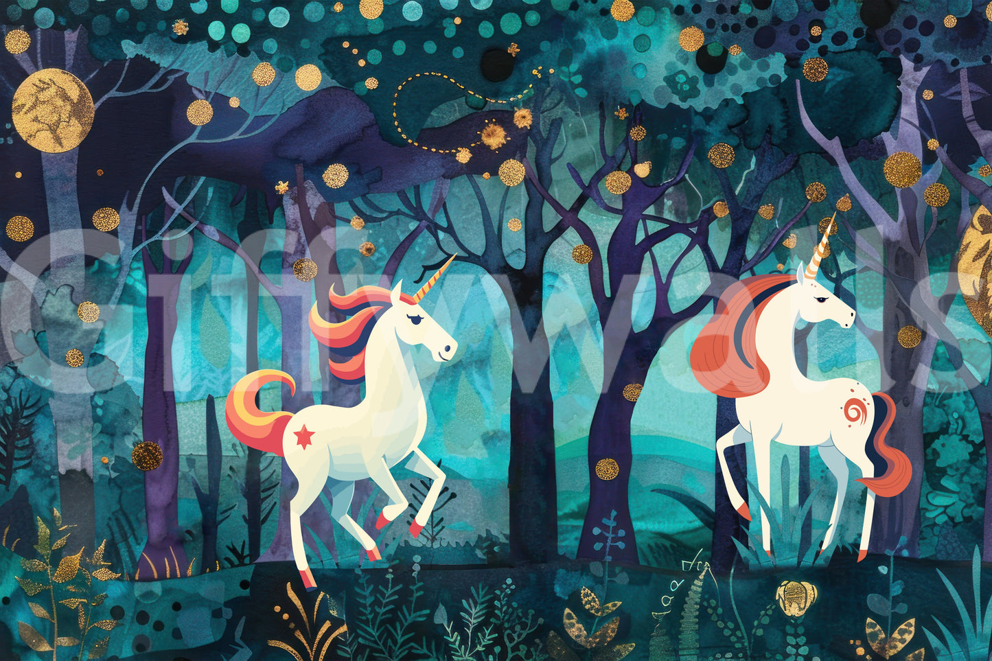 Mystic Unicorns Wall Mural