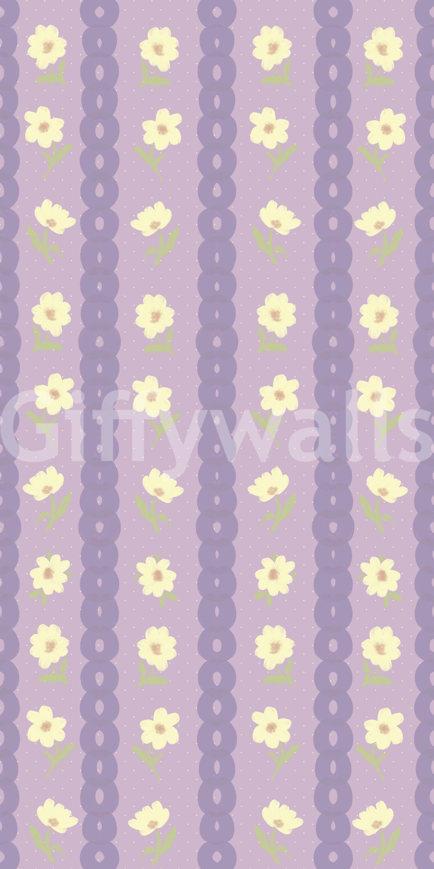 Floral Lavender Stripe Wallpaper⁠