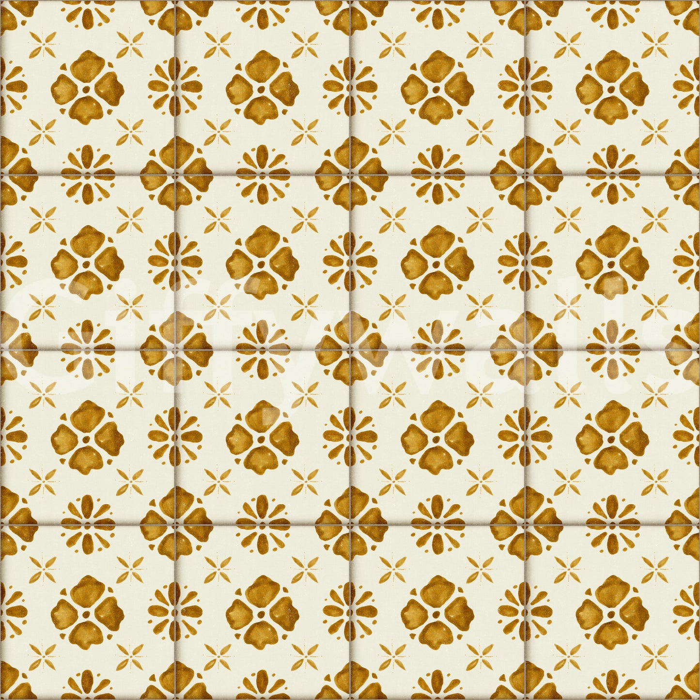 Farmhouse Classic Backsplash Gold Wallpaper⁠