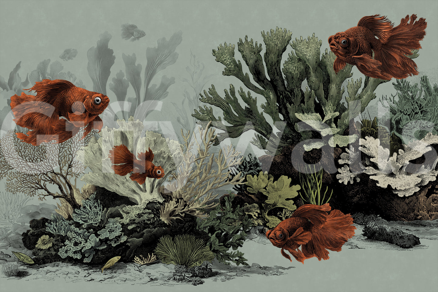 The Aquarium -  Seafoam Wall Mural