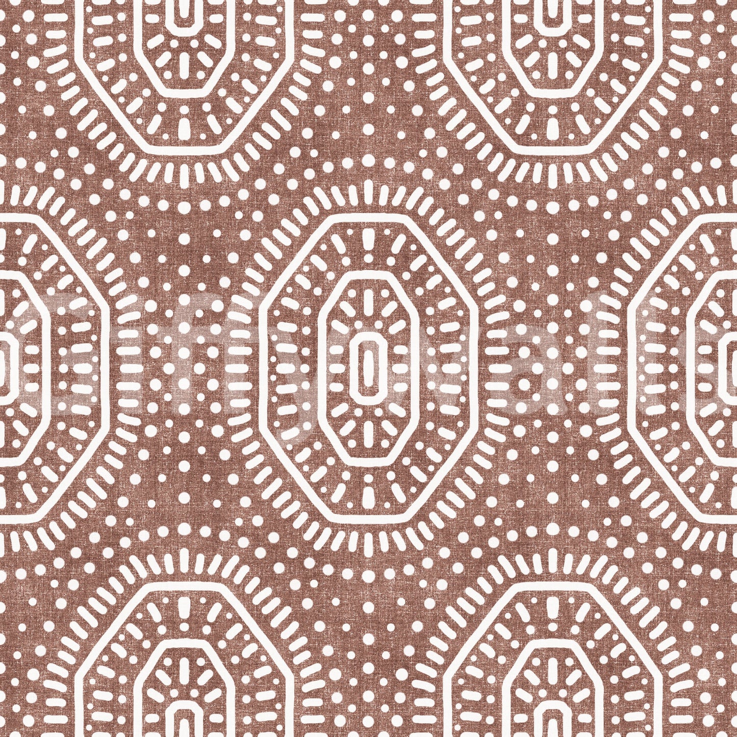 Boho Octagons Crochet Grunge Terracotta Red Wallpaper⁠