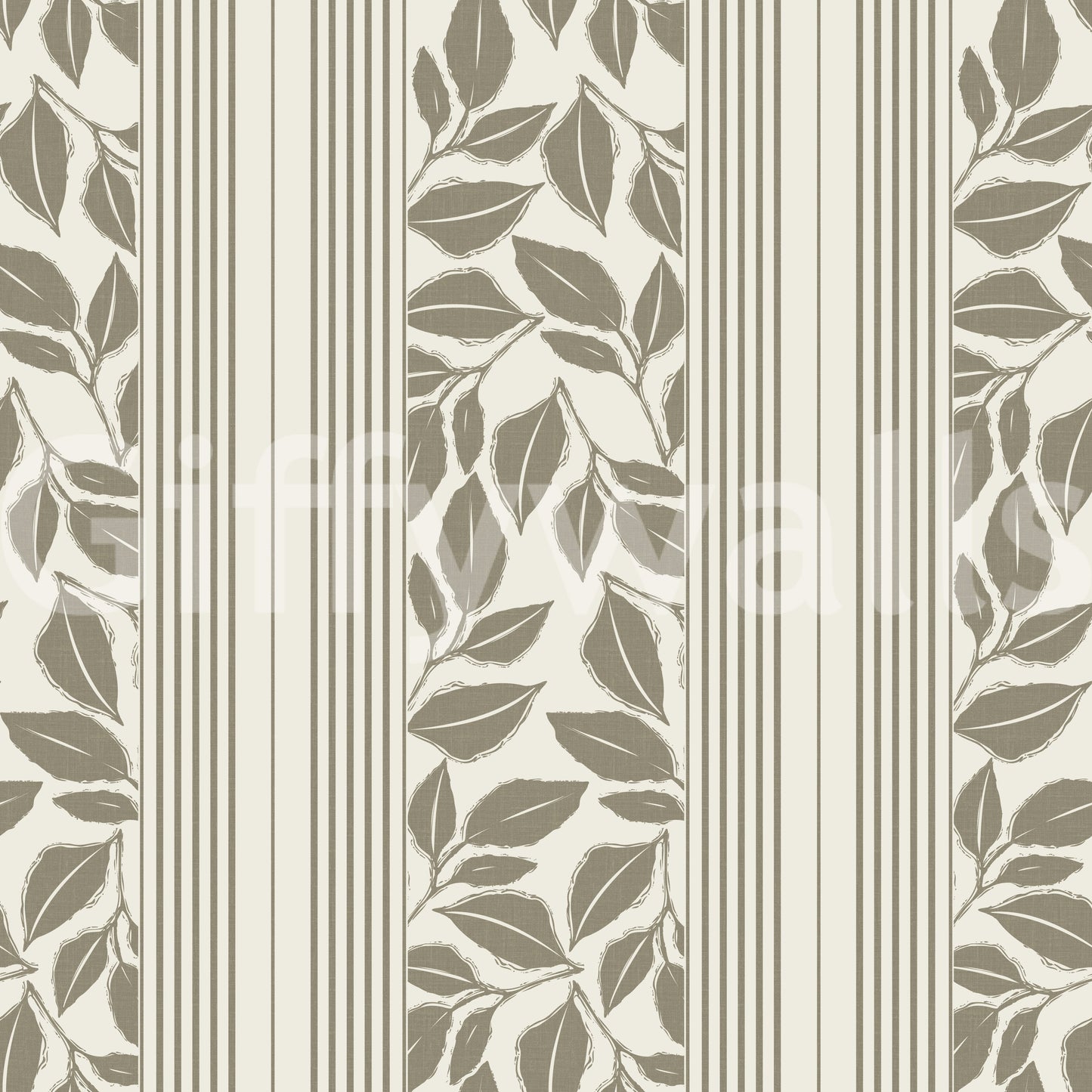 Vintage Trailing Foliage Olive Green Wallpaper⁠