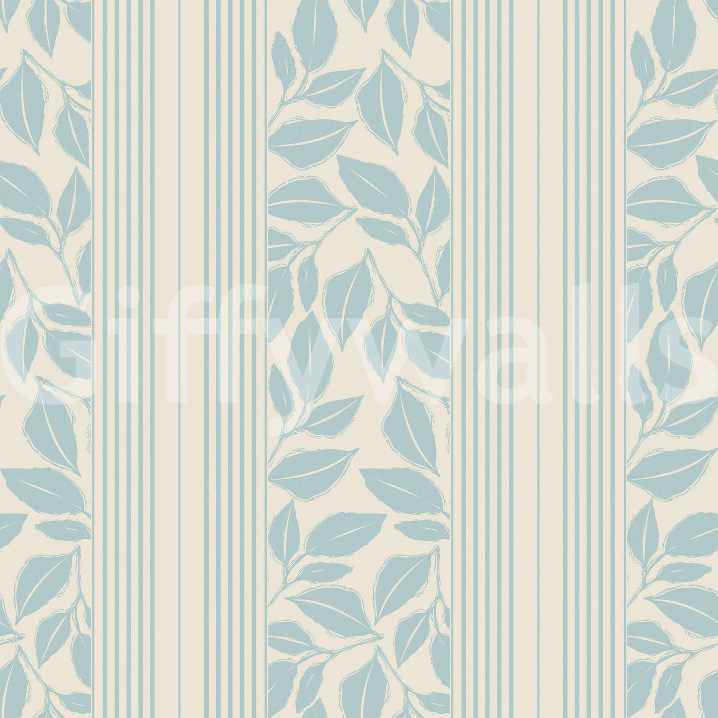 Vintage Trailing Foliage Powder Blue Wallpaper⁠