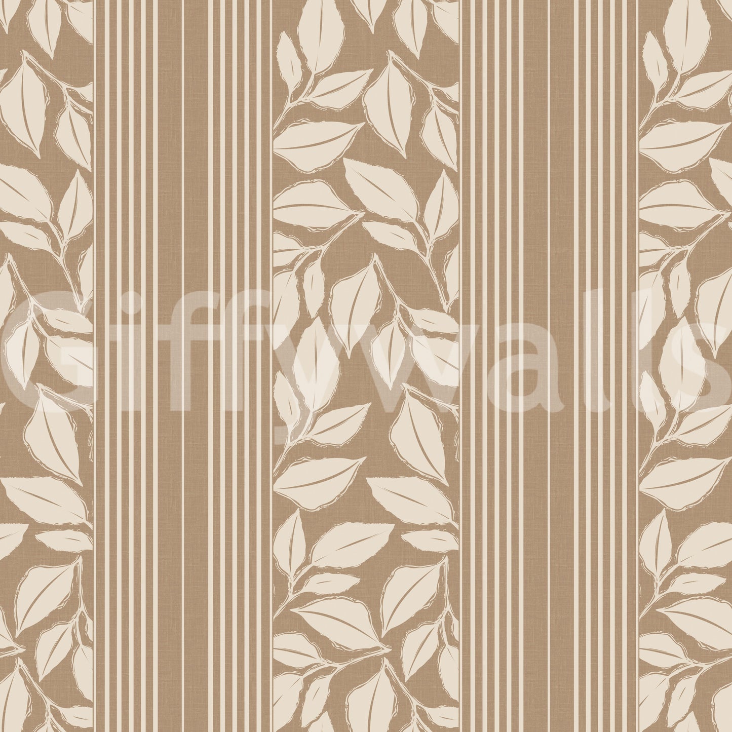 Vintage Trailing Foliage Tan Wallpaper⁠