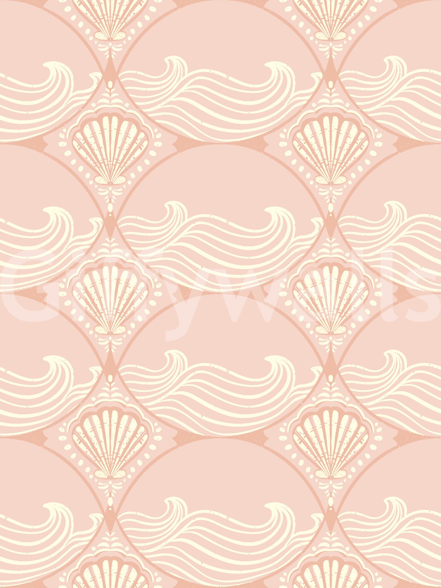 Seashell Serenity Waves Wallpaper⁠