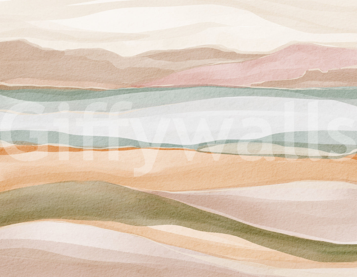 Earthen Wavescape Wall Mural